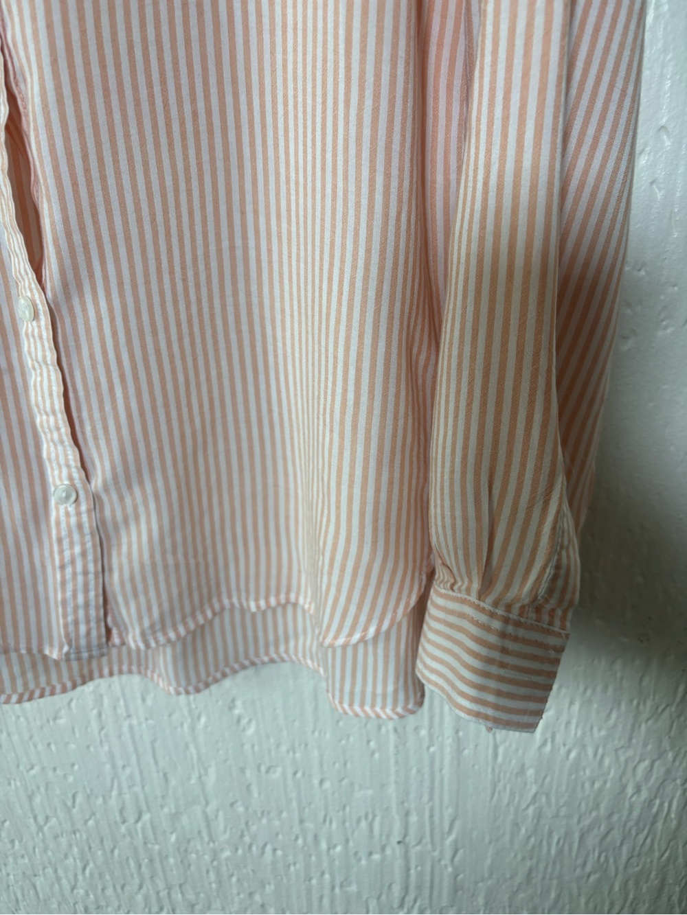 Velvet Heart Peach and White Striped Button-Front Shirt Women Size Large - Picture 8 of 15